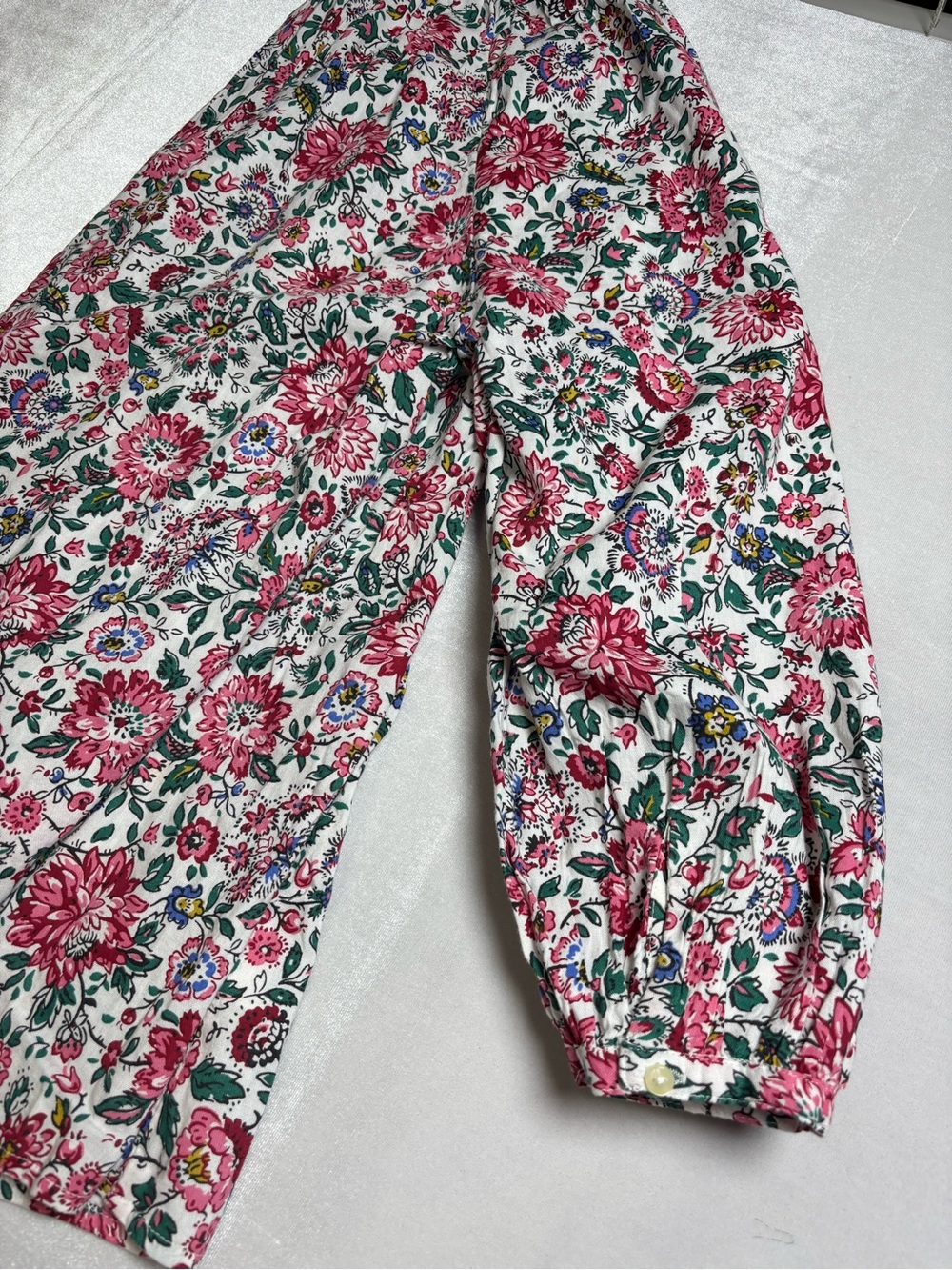 Old Navy Floral Tassel Peasant Blouse Large Pink Boho Flowy Top - Picture 6 of 8